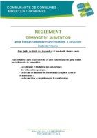 Règlement Demande de subvention Associations 2023